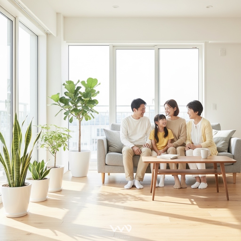 新成屋客廳通透明亮，展現低甲醛健康設計宅